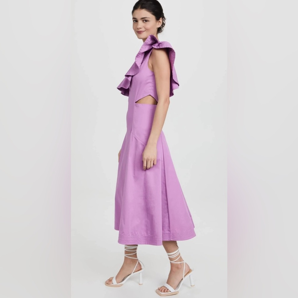 Veronica Beard Beilla Purple Asymmetrical Ruffled One Shoulder Dress sz 6 - NWT